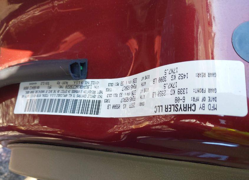 Photo 9 of 2008 Jeep Grand CHEROKEE LAREDO (VIN 1J8GR48K38C236520)