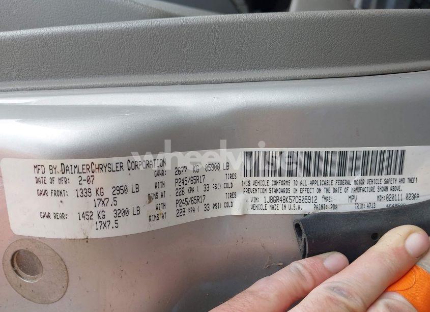 Photo 9 of 2007 Jeep Grand CHEROKEE LAREDO (VIN 1J8GR48K57C605912)