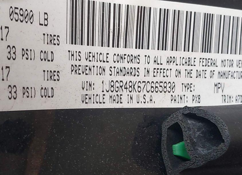 Photo 9 of 2007 Jeep Grand CHEROKEE LAREDO (VIN 1J8GR48K67C665830)