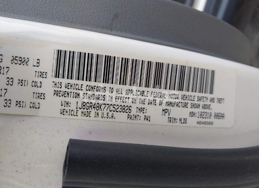 Photo 9 of 2007 Jeep Grand CHEROKEE LAREDO (VIN 1J8GR48K77C523826)