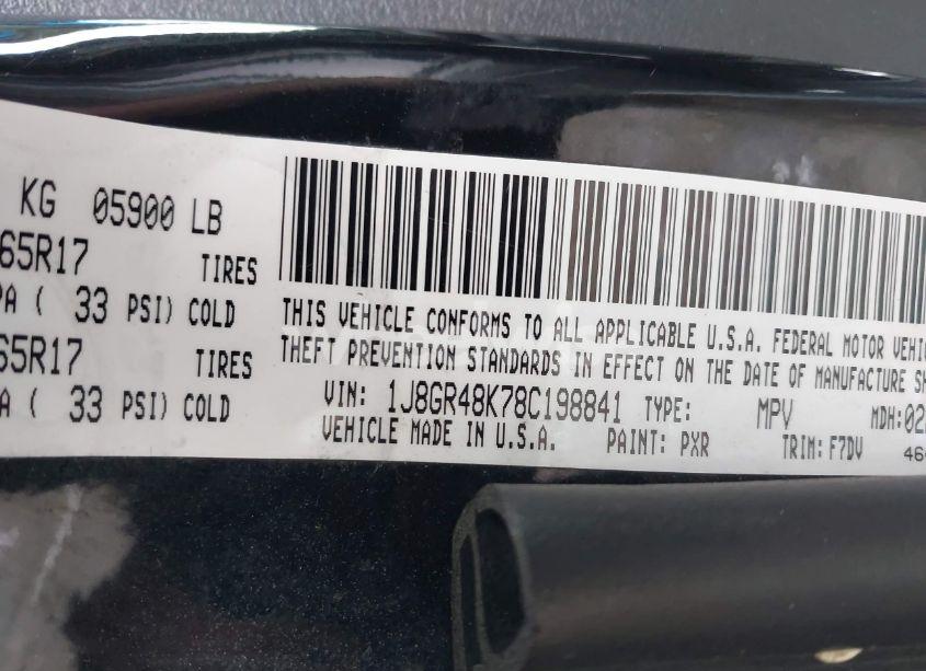 Photo 9 of 2008 Jeep Grand CHEROKEE LAREDO (VIN 1J8GR48K78C198841)