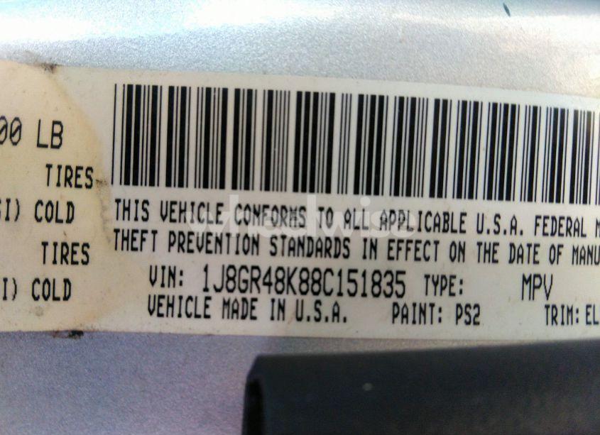 Photo 9 of 2008 Jeep Grand CHEROKEE LAREDO (VIN 1J8GR48K88C151835)