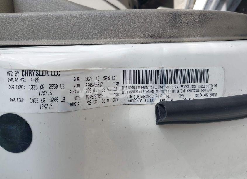 Photo 9 of 2008 Jeep Grand CHEROKEE LAREDO (VIN 1J8GR48K98C219415)