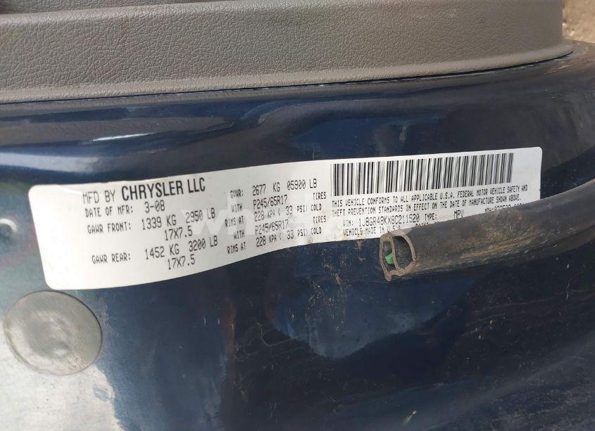 Photo 9 of 2008 Jeep Grand CHEROKEE LAREDO (VIN 1J8GR48KX8C211520)