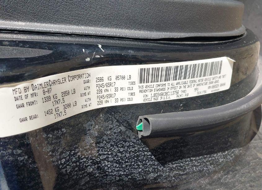 Photo 9 of 2008 Jeep Grand CHEROKEE LAREDO (VIN 1J8GS48K38C113756)