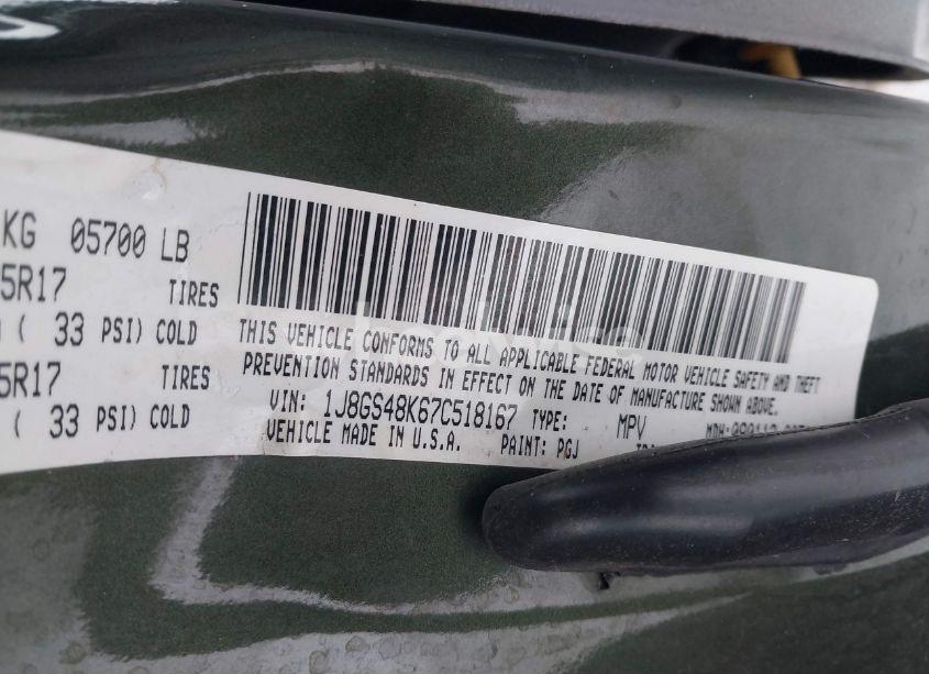 Photo 9 of 2007 Jeep Grand CHEROKEE LAREDO (VIN 1J8GS48K67C518167)