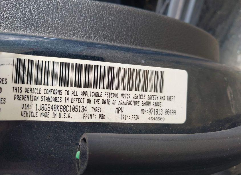 Photo 9 of 2008 Jeep Grand CHEROKEE LAREDO (VIN 1J8GS48K68C105134)