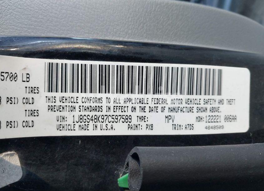 Photo 9 of 2007 Jeep Grand CHEROKEE (VIN 1J8GS48K97C597589)