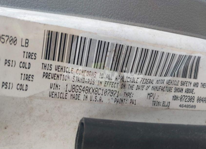 Photo 9 of 2008 Jeep Grand CHEROKEE LAREDO (VIN 1J8GS48KX8C107971)