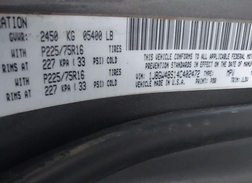 Photo 9 of 2004 Jeep Grand CHEROKEE LAREDO (VIN 1J8GW48S14C402472)