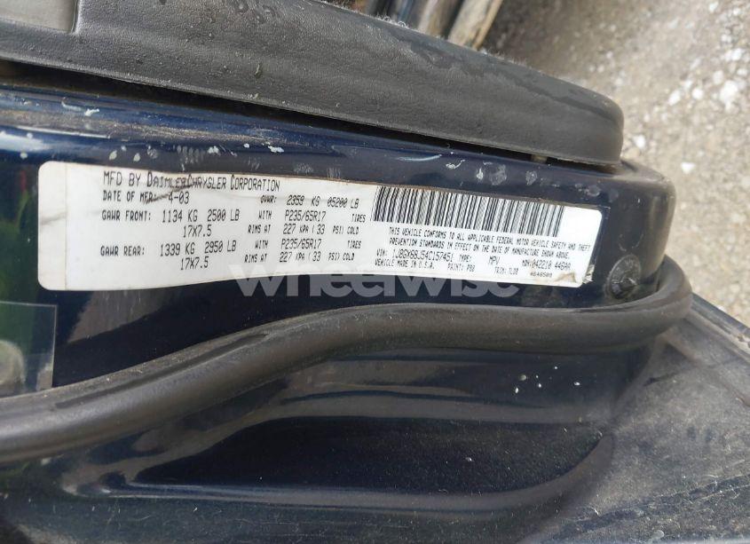 Photo 9 of 2004 Jeep Grand CHEROKEE OVERLAND (VIN 1J8GX68J54C157451)