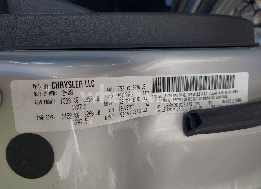 Photo 9 of 2008 Jeep Grand CHEROKEE LAREDO (VIN 1J8HR48N18C201148)