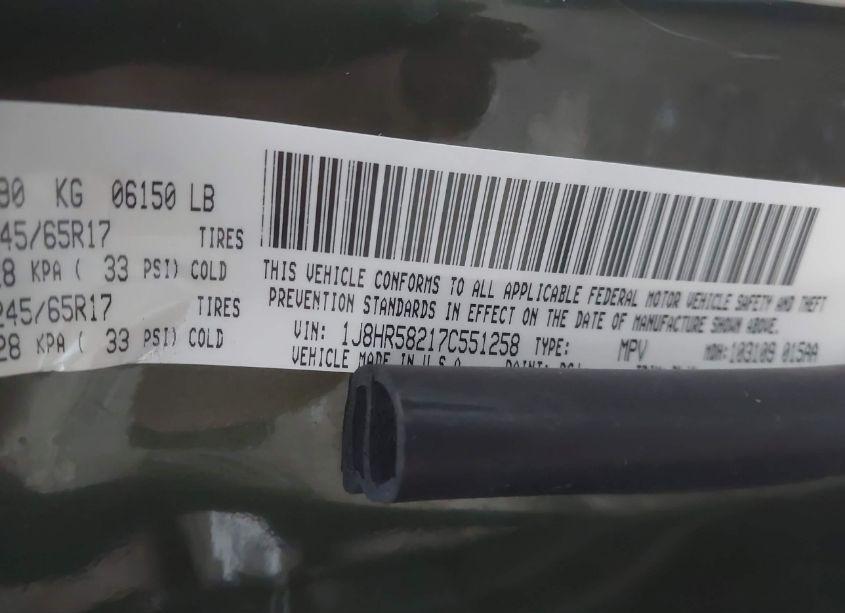 Photo 9 of 2007 Jeep Grand CHEROKEE LIMITED (VIN 1J8HR58217C551258)