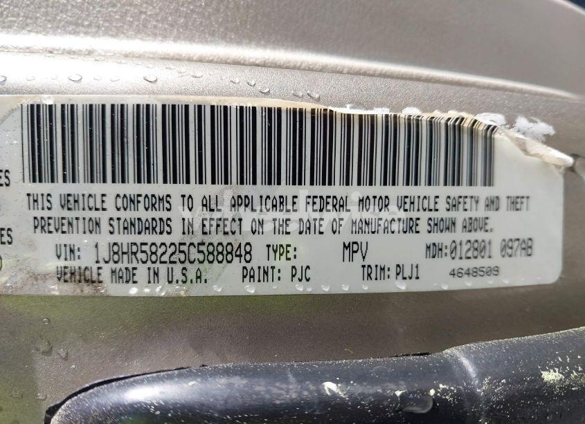 Photo 9 of 2005 Jeep Grand CHEROKEE LIMITED (VIN 1J8HR58225C588848)