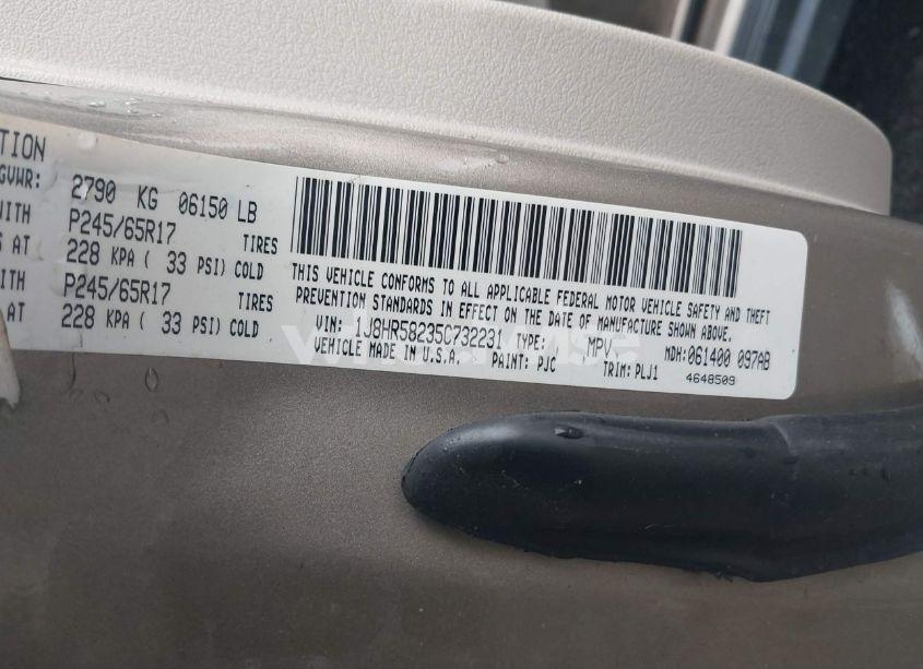 Photo 9 of 2005 Jeep Grand CHEROKEE LIMITED (VIN 1J8HR58235C732231)