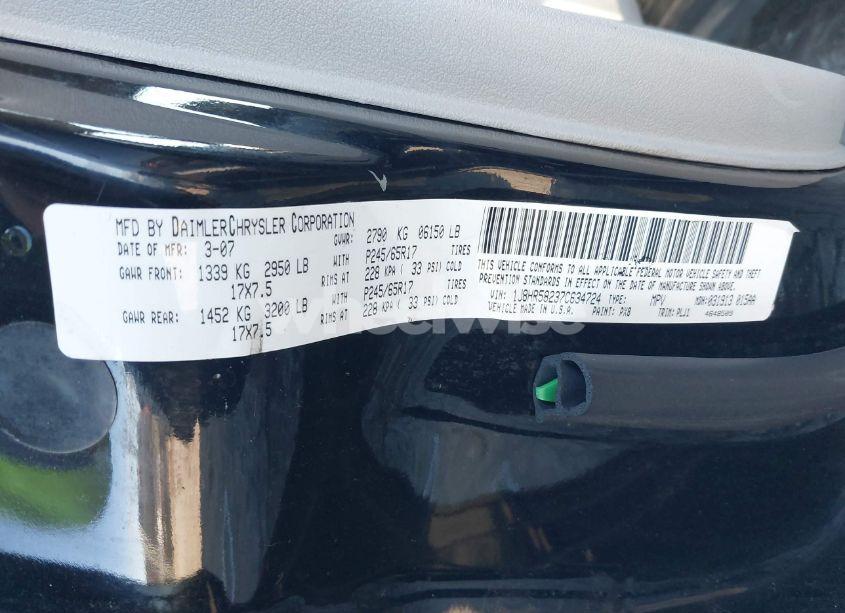 Photo 9 of 2007 Jeep Grand CHEROKEE LIMITED (VIN 1J8HR58237C634724)