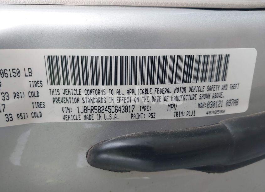 Photo 9 of 2005 Jeep Grand CHEROKEE LIMITED (VIN 1J8HR58245C643817)