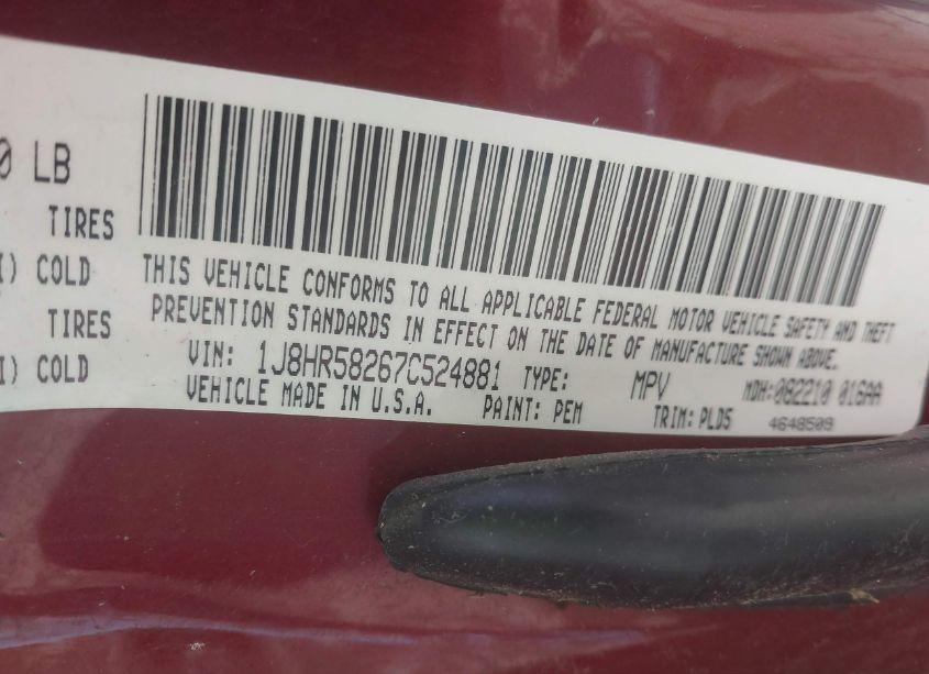 Photo 9 of 2007 Jeep Grand CHEROKEE LIMITED (VIN 1J8HR58267C524881)
