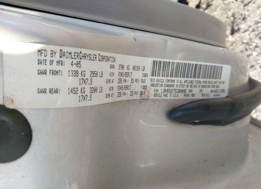 Photo 9 of 2005 Jeep Grand CHEROKEE LIMITED (VIN 1J8HR58275C680098)