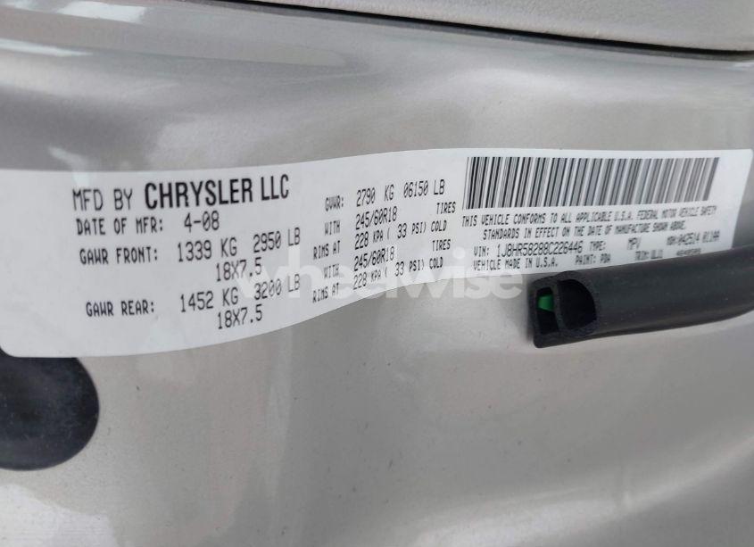 Photo 9 of 2008 Jeep Grand CHEROKEE LIMITED (VIN 1J8HR58288C226446)