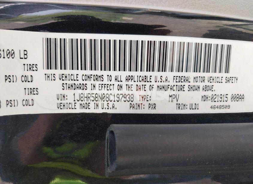 Photo 9 of 2008 Jeep Grand CHEROKEE LIMITED (VIN 1J8HR58N08C197938)