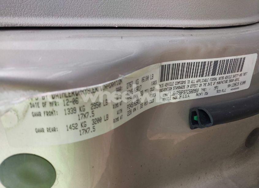 Photo 9 of 2007 Jeep Grand CHEROKEE LIMITED (VIN 1J8HR58P97C588960)