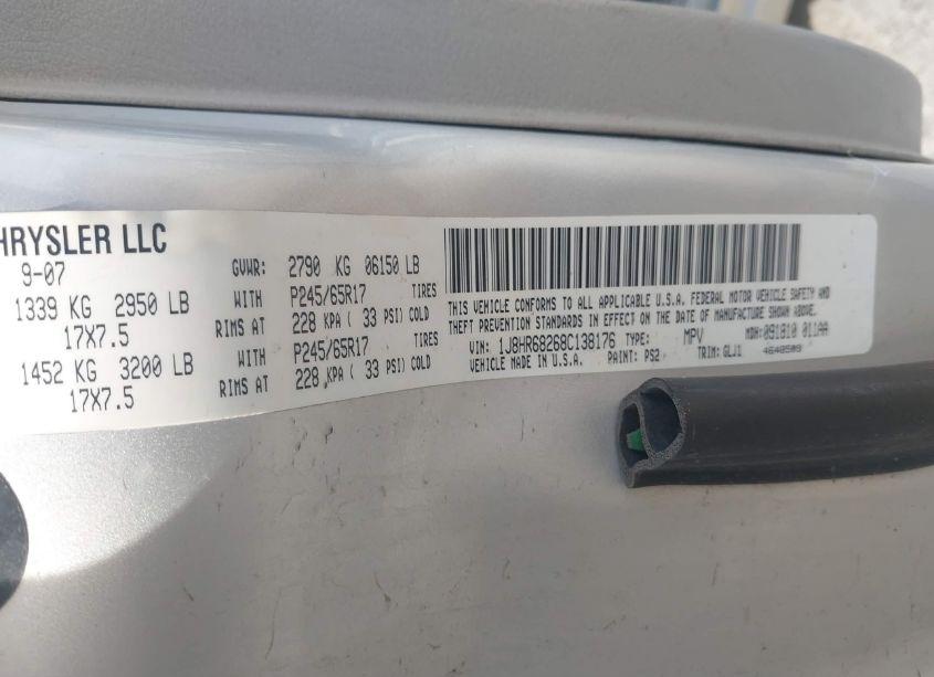 Photo 9 of 2008 Jeep Grand CHEROKEE OVERLAND (VIN 1J8HR68268C138176)