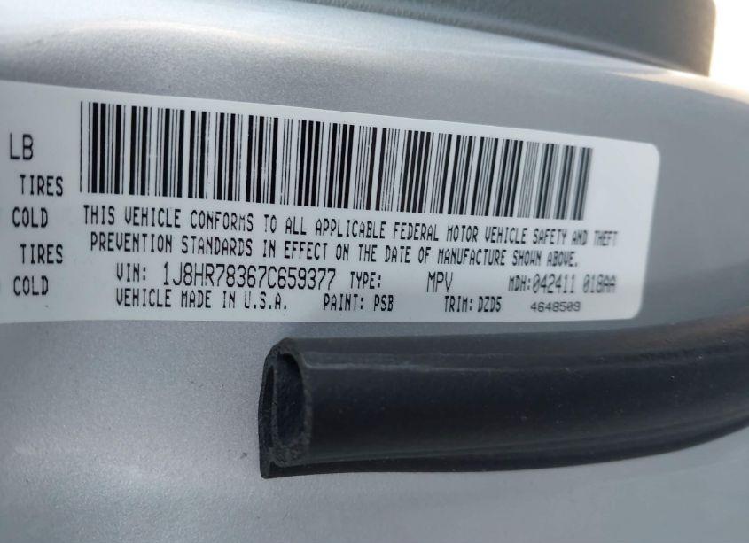 Photo 9 of 2007 Jeep Grand CHEROKEE SRT8 (VIN 1J8HR78367C659377)