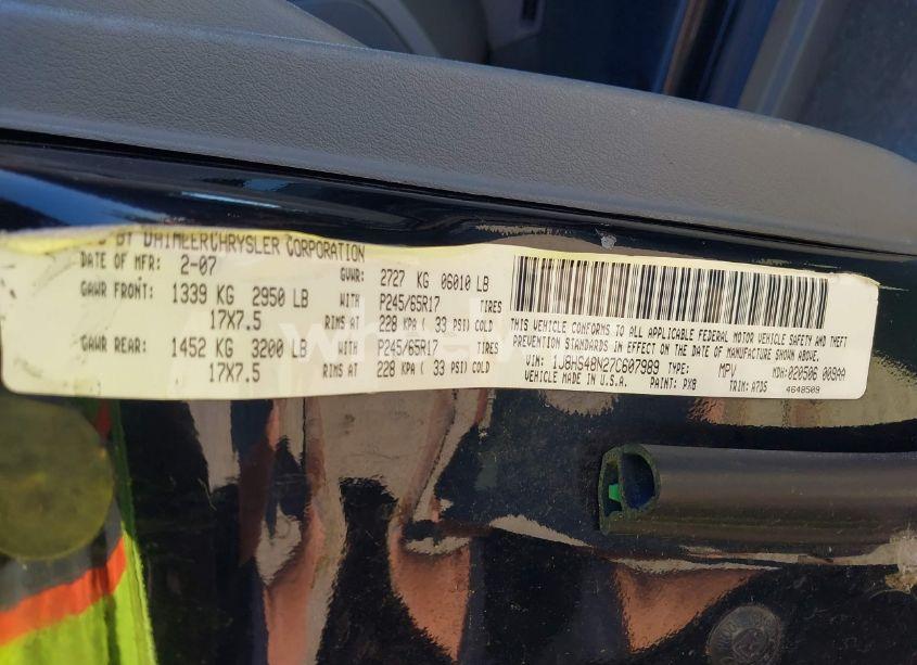 Photo 9 of 2007 Jeep Grand CHEROKEE LAREDO (VIN 1J8HS48N27C607989)