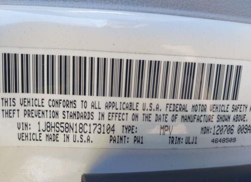 Photo 9 of 2008 Jeep Grand CHEROKEE LIMITED (VIN 1J8HS58N18C173104)