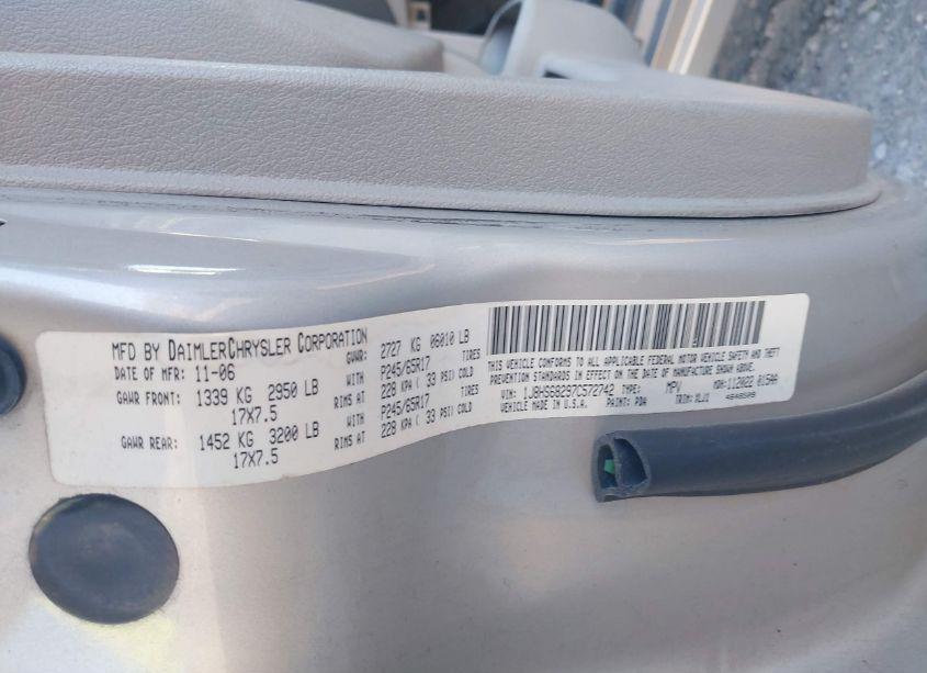 Photo 9 of 2007 Jeep Grand CHEROKEE OVERLAND (VIN 1J8HS68297C572742)