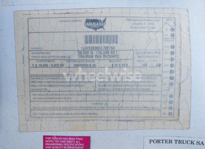 Photo 9 of 2012 Wabash National CORP UNKNOWN (VIN 1JJV532D6CL728764)