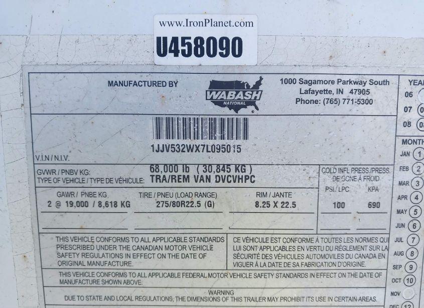 Photo 9 of 2007 Wabash National CORP WABASH NATIONAL CORP (VIN 1JJV532WX7L095015)