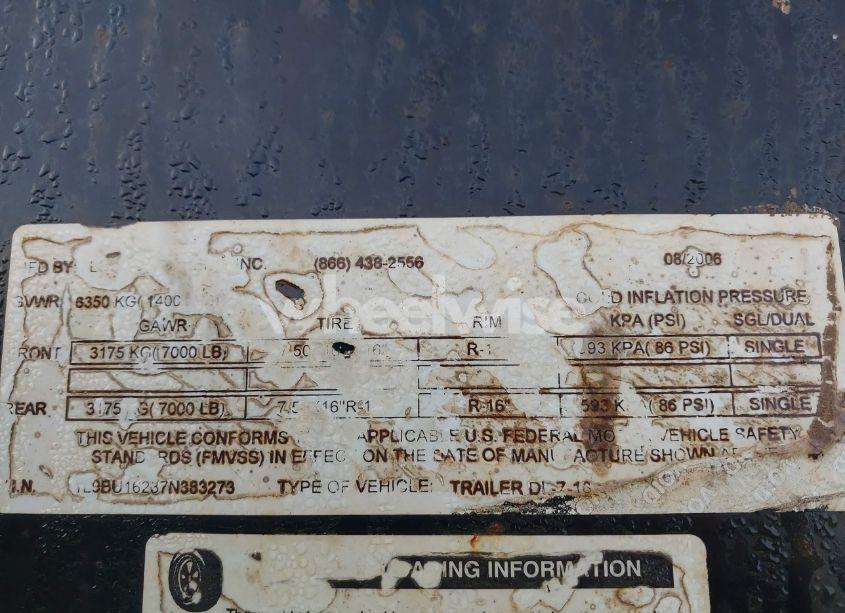 Photo 9 of 2007 Loudo 16' DUMP TRAILER (VIN 1L9BU16237N383273)