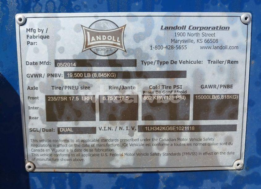 Photo 9 of 2014 Landoll Corp (VIN 1LH342KG6E1021118)