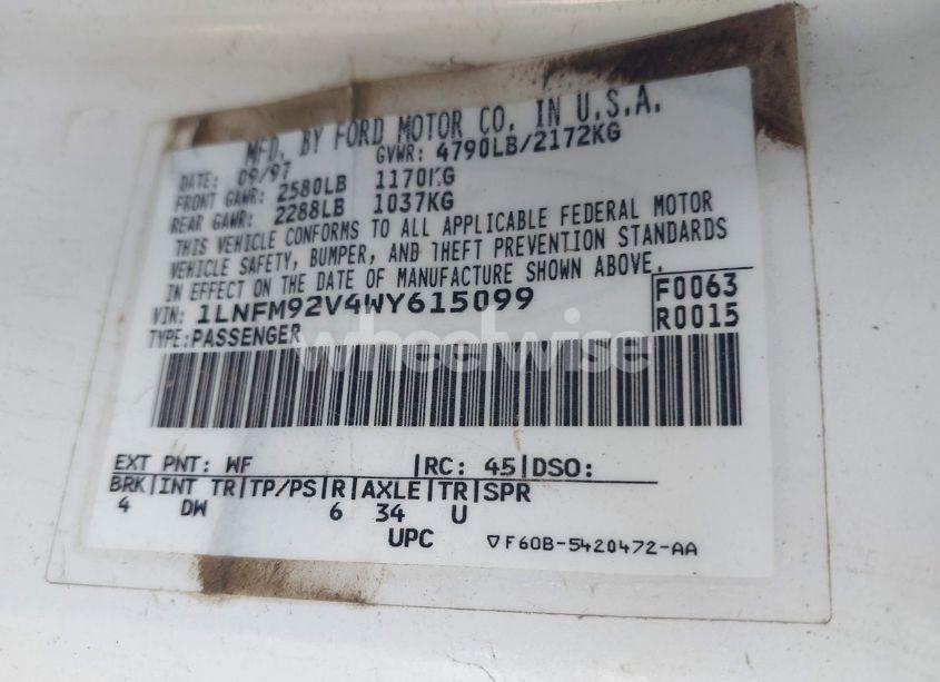 Photo 9 of 1998 Lincoln Mark VIII LSC (VIN 1LNFM92V4WY615099)