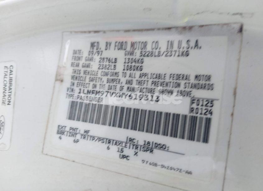 Photo 9 of 1998 Lincoln Continental (VIN 1LNFM97VXWY619313)