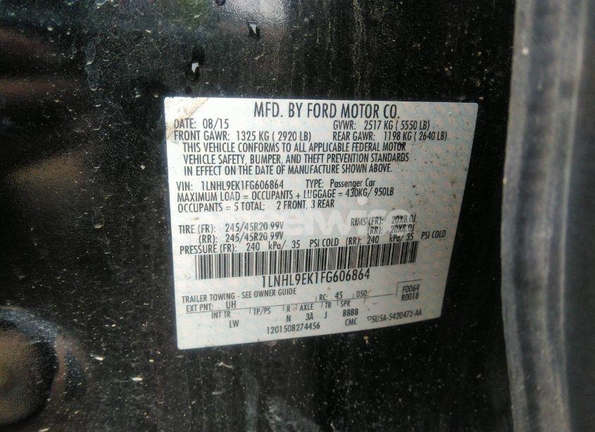 Photo 9 of 2015 Lincoln Mks N/A (VIN 1LNHL9EK1FG606864)