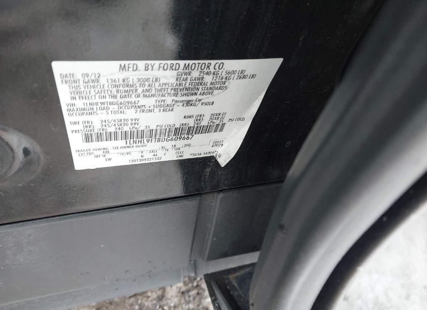 Photo 9 of 2013 Lincoln Mks ECOBOOST (VIN 1LNHL9FT8DG609667)