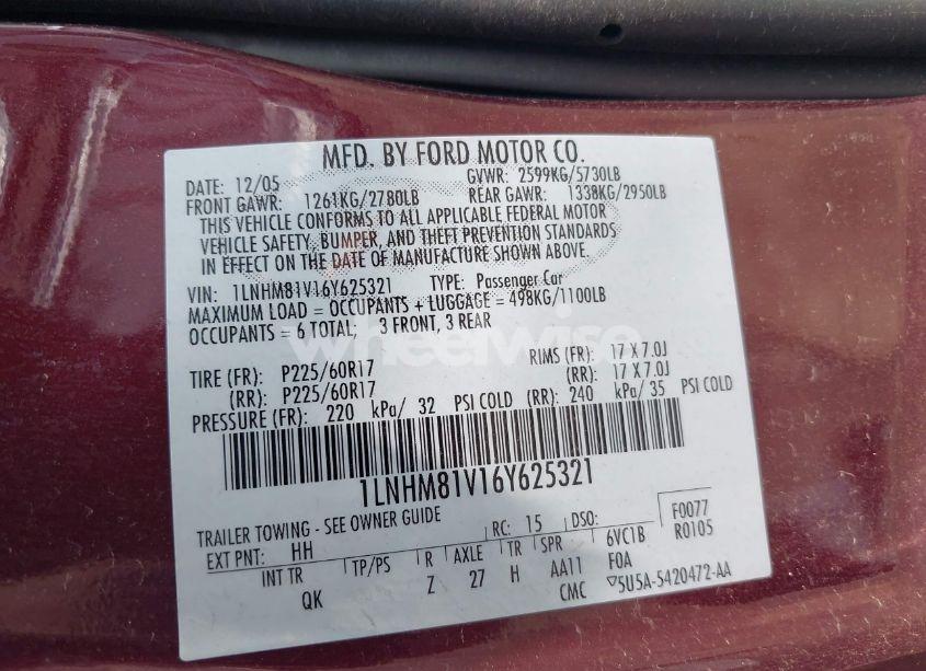 Photo 9 of 2006 Lincoln Town CAR SIGNATURE (VIN 1LNHM81V16Y625321)