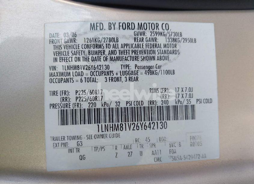 Photo 9 of 2006 Lincoln Town CAR SIGNATURE (VIN 1LNHM81V26Y642130)