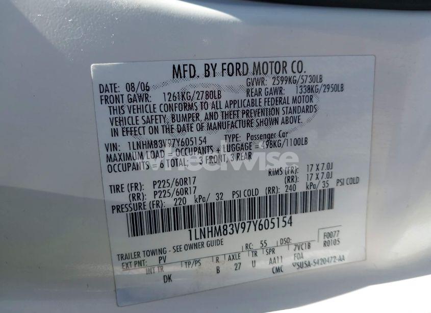 Photo 9 of 2007 Lincoln Town CAR DESIGNER SERIES (VIN 1LNHM83V97Y605154)