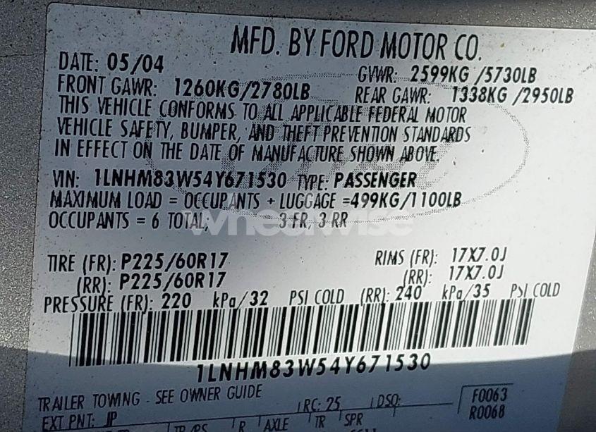 Photo 9 of 2004 Lincoln Town CAR ULTIMATE (VIN 1LNHM83W54Y671530)