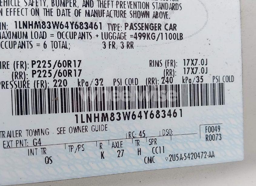 Photo 9 of 2004 Lincoln Town CAR ULTIMATE (VIN 1LNHM83W64Y683461)