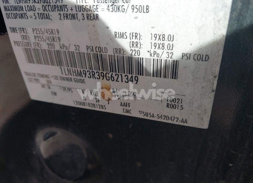 Photo 9 of 2009 Lincoln Mks (VIN 1LNHM93R39G621349)