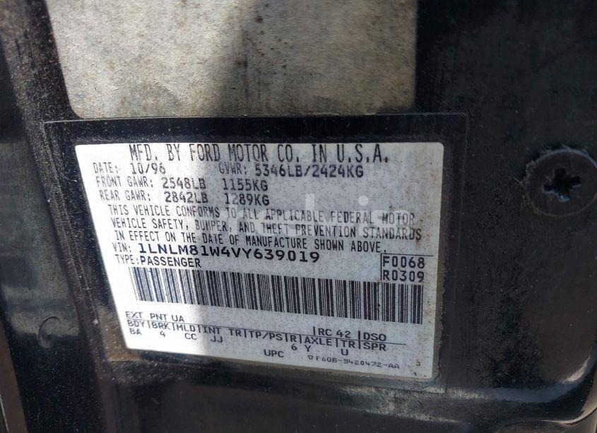 Photo 9 of 1997 Lincoln Town CAR EXECUTIVE (VIN 1LNLM81W4VY639019)