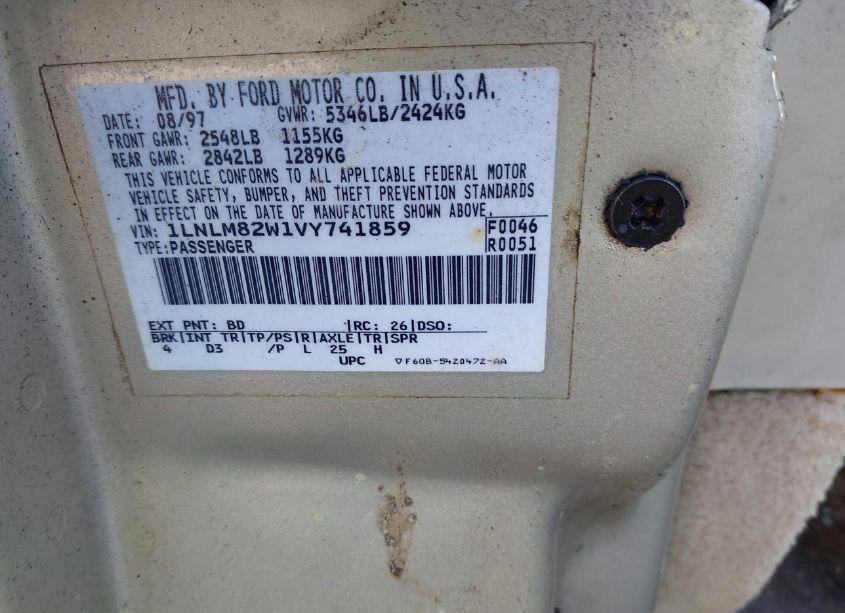 Photo 9 of 1997 Lincoln Town CAR SIGNATURE (VIN 1LNLM82W1VY741859)