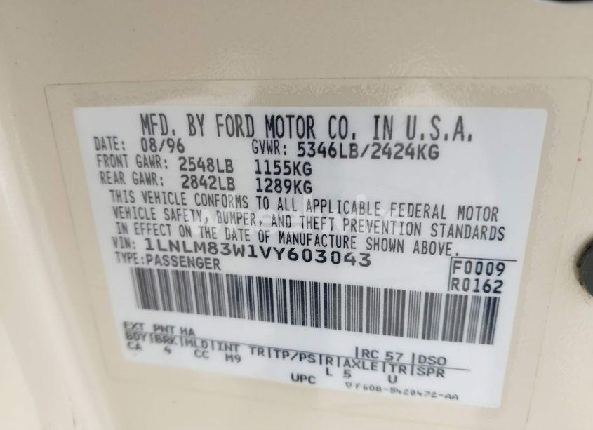 Photo 9 of 1997 Lincoln Town CAR CARTIER (VIN 1LNLM83W1VY603043)