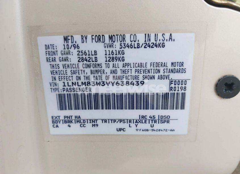 Photo 9 of 1997 Lincoln Town CAR CARTIER (VIN 1LNLM83W3VY638439)