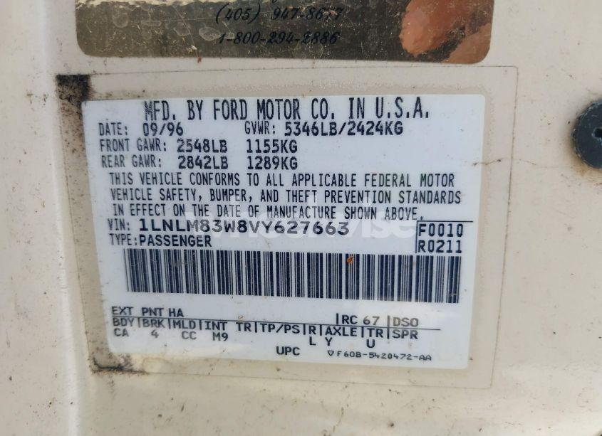 Photo 9 of 1997 Lincoln Town CAR CARTIER (VIN 1LNLM83W8VY627663)